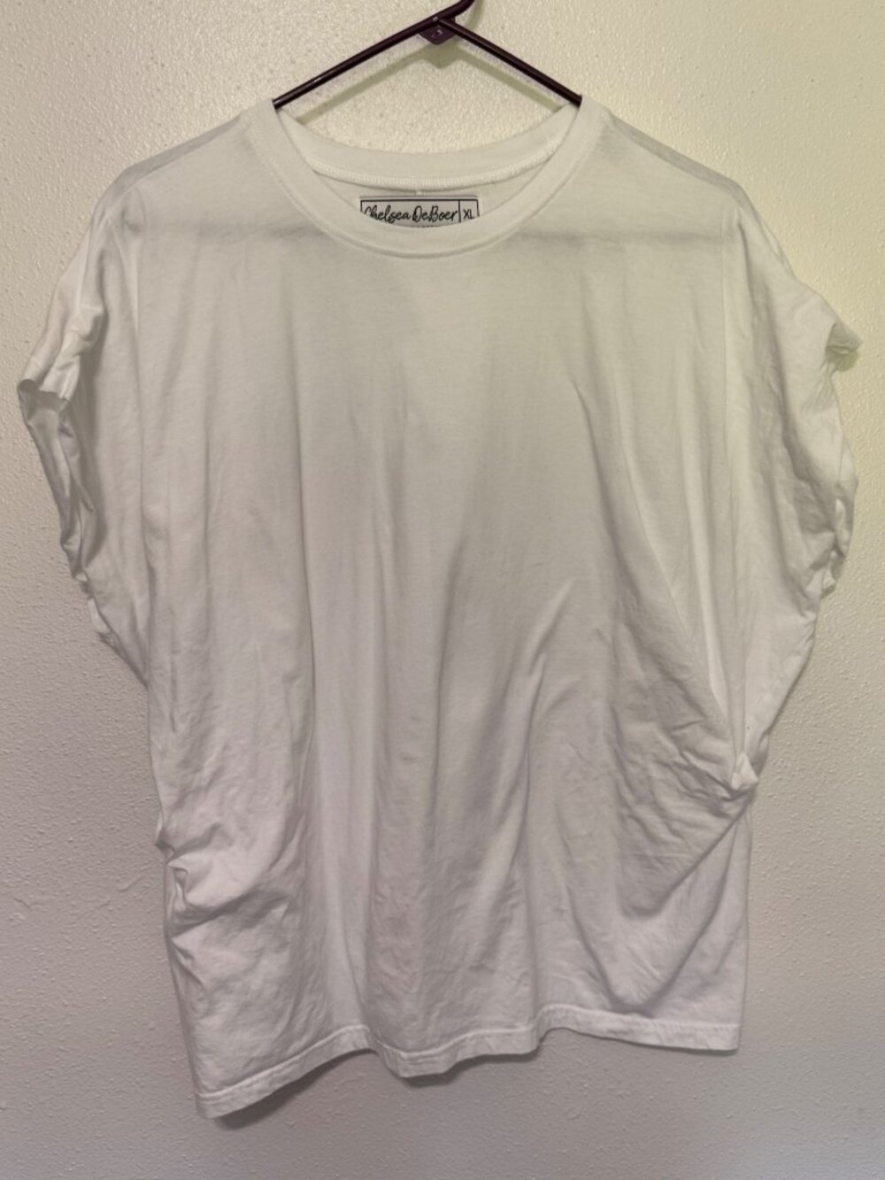 Chelsea Deboer By Lily & Lottie Knit Top White Cap Sleeve  Womans XL